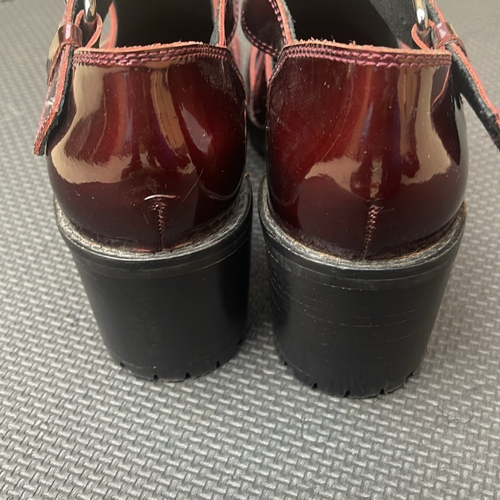 Office London Burgundy Patent Leather Heels Size 38|7 - Picture 6 of 8
